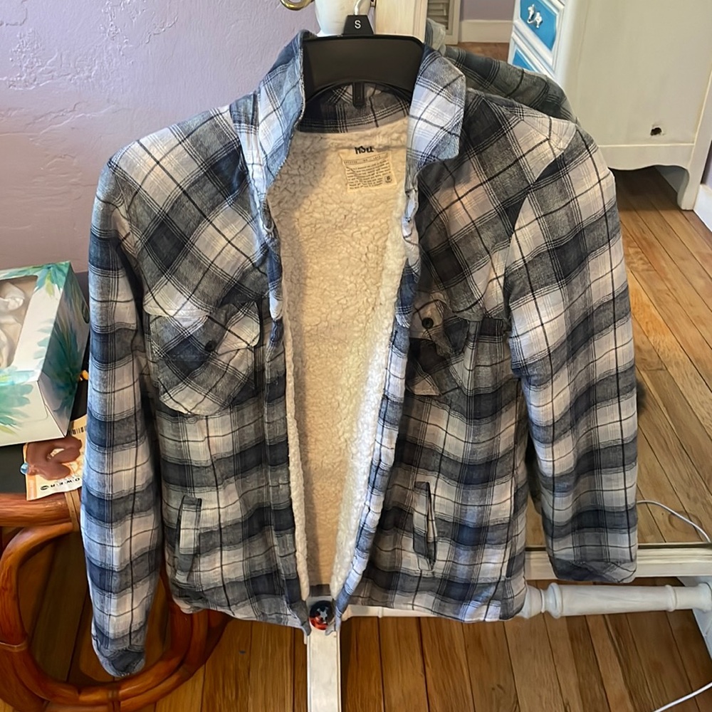 Small plaid jacket.